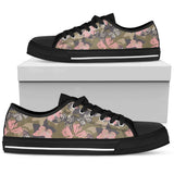 Butterfly Camouflage Low Top Shoes For Women White, Black Custom Shoes