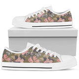 Butterfly Camouflage Low Top Shoes For Women White, Black Custom Shoes