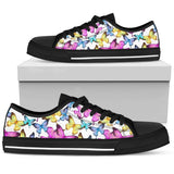 Butterfly Colorful Low Top Shoes For Women White, Black Custom Shoes