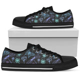 Butterfly Dragonfly Low Top Shoes For Women White, Black Custom Shoes