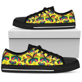 Butterfly Rainbow Low Top Shoes For Women White, Black Custom Shoes