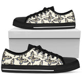 Butterfly Low Top Shoes For Women White, Black Custom Shoes