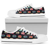 Camper Camping Pattern Low Top Shoes For Women White, Black Custom Shoes