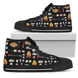 Camping Campfire Marshmallows High Top Shoes For Women, Shoes For Men Custom Shoes