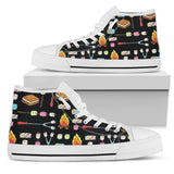 Camping Campfire Marshmallows High Top Shoes For Women, Shoes For Men Custom Shoes