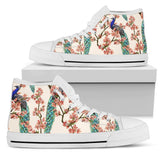 Cherry Blossom Peacock High Top Shoes For Women, Shoes For Men Custom Shoes
