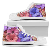 Colorful Geranium Pattern High Top Shoes For Women, Shoes For Men Custom Shoes