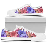 Colorful Geranium Pattern Low Top Shoes For Men, Women
