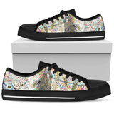 Colorful Horse Low Top Shoes For Women White, Black Custom Shoes