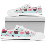 Cupcake Print Pattern Low Top Shoes For Men, Women