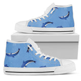 Dolphin Blue Print High Top Shoes For Women, Shoes For Men Custom Shoes