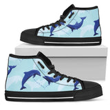 Dolphin Heart Pattern High Top Shoes For Women, Shoes For Men Custom Shoes