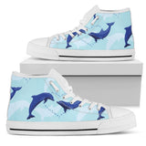 Dolphin Heart Pattern High Top Shoes For Women, Shoes For Men Custom Shoes