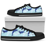 Dolphin Heart Pattern Low Top Shoes For Men, Women