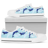 Dolphin Heart Pattern Low Top Shoes For Men, Women