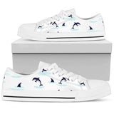 Dolphin Jumping Low Top Shoes For Women White, Black Custom Shoes