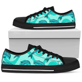 Dolphin Wave Print Low Top Shoes For Men, Women