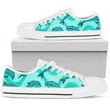 Dolphin Wave Print Low Top Shoes For Men, Women