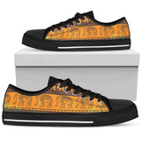 Elephant Aztec Low Top Shoes For Women White, Black Custom Shoes