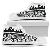 Elephant Pattern High Top Shoes For Women, Shoes For Men Custom Shoes