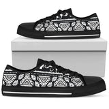 Elephant Pattern Low Top Shoes For Women White, Black Custom Shoes