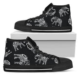 Elephant Tribal High Top Shoes For Women, Shoes For Men Custom Shoes