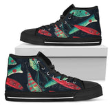 Fishing Bait Pattern High Top Shoes For Women, Shoes For Men Custom Shoes
