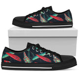Fishing Bait Pattern Low Top Shoes For Women White, Black Custom Shoes