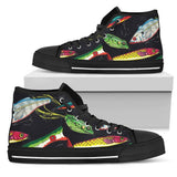 Fishing Bait Print High Top Shoes For Women, Shoes For Men Custom Shoes
