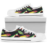 Fishing Bait Print Low Top Shoes For Women White, Black Custom Shoes