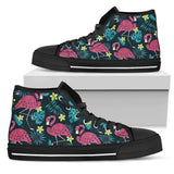 Flamingo Print Pattern High Top Shoes For Women, Shoes For Men Custom Shoes