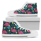 Flamingo Print Pattern High Top Shoes For Women, Shoes For Men Custom Shoes