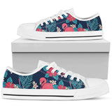 Flamingo Red Hibiscus Pattern Low Top Shoes For Men, Women