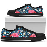 Flamingo Red Hibiscus Low Top Shoes For Women White, Black Custom Shoes