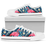Flamingo Red Hibiscus Low Top Shoes For Women White, Black Custom Shoes