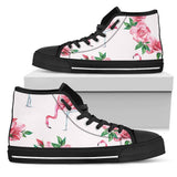 Flamingo Rose Pattern High Top Shoes For Women, Shoes For Men Custom Shoes