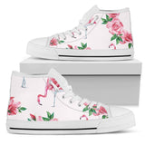 Flamingo Rose Pattern High Top Shoes For Women, Shoes For Men Custom Shoes