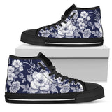 Floral Infrared Pattern High Top Shoes For Women, Shoes For Men Custom Shoes