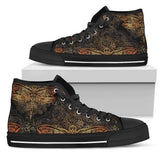Gold Dragonfly Mandala High Top Shoes For Women, Shoes For Men Custom Shoes