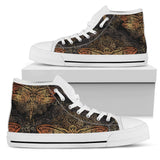 Gold Dragonfly Mandala High Top Shoes For Women, Shoes For Men Custom Shoes