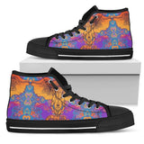 Gold Elephant Indian High Top Shoes For Women, Shoes For Men Custom Shoes