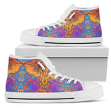 Gold Elephant Indian High Top Shoes For Women, Shoes For Men Custom Shoes