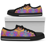 Gold Elephant Indian Low Top Shoes For Women White, Black Custom Shoes