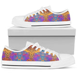 Gold Elephant Indian Low Top Shoes For Women White, Black Custom Shoes