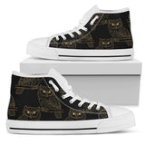 Gold Owl Pattern High Top Shoes For Women, Shoes For Men Custom Shoes