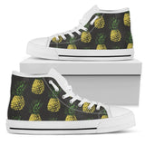 Gold Pineapple High Top Shoes For Women, Shoes For Men Custom Shoes