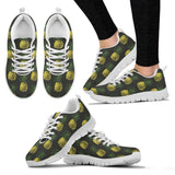 Gold Pineapple White Sneakers Shoes For Women, Men