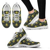 Gold Pineapple White Sneakers Shoes For Women, Men