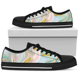 Gold Sweet Marble Low Top Shoes For Women White, Black Custom Shoes