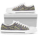 Green Camo Low Top Shoes For Women White, Black Custom Shoes